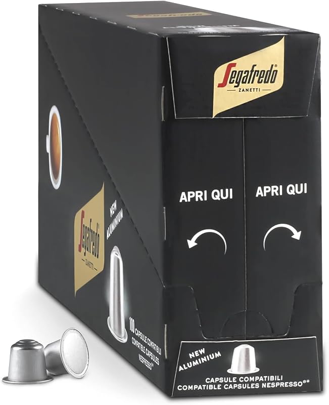 Zanetti 100 Aluminiumkapseln kompatibel mit Nespresso®* Intenso Kaffee, vollmundig und anhaltend im Geschmack (10 Boxen mit je 10 Kapseln) - Geeignet für Nespresso Original Maschinen