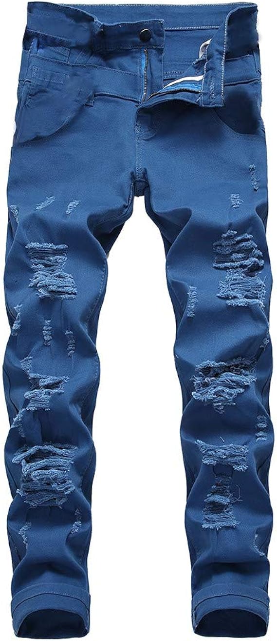Amazon ダメージジーンズ メンズ スキニーパンツ Lucaso デニム 無地 スリムフィット 個性 ストレート アメカジ ストレッチ 美脚 細身 ジーパン 人気 おしゃれ カジュアル きれいめ ロングパンツ 旅行 通勤 通学 普段着 大きいサイズ 父の日 プレゼント ジーンズ 通販