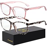 Oilway Blue-Light Blocking Glasses Computer Reading/Gaming/TV/Phones Glasses Fashion Anti Eyestrain UV Glasses for Women Men（B8 Douhua + Pink）