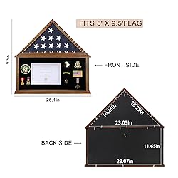 Tieeqe Large Military Shadow Box - Solid Wood