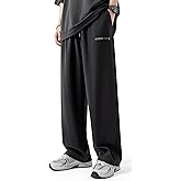 CARTBIKE Men's Cotton Sweatpants Loose Fit Baggy Straight Leg Sweat Pants for Men Open Bottom Lounge Yoga Pants with Pockets