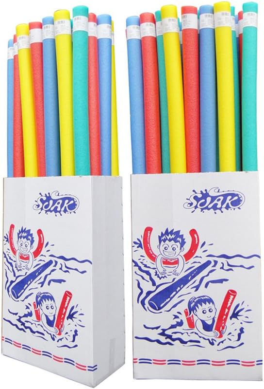 SUNLITE Sports Water Noodle For Pool Fun and Exercise, 51 inch in length, Hollow Foam Noodle in Rounded Shaped, Multicolored Assortment (Pack of 20) (AN0101)