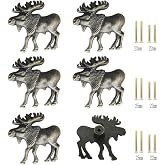 Cabinet Knobs，JfwuHap 6 Pcs Retro Deer Dresser Knobs, Animal Kitchen Cabinet Knobs, Dresser Drawers Cupboards Wardrobes Bookcase Handle for Furniture Home Office Kitchen Bathroom