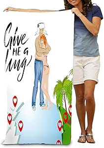 Toallas De Playa Toallas De Piscina Give Me Hug Brush Caligrafía Texto