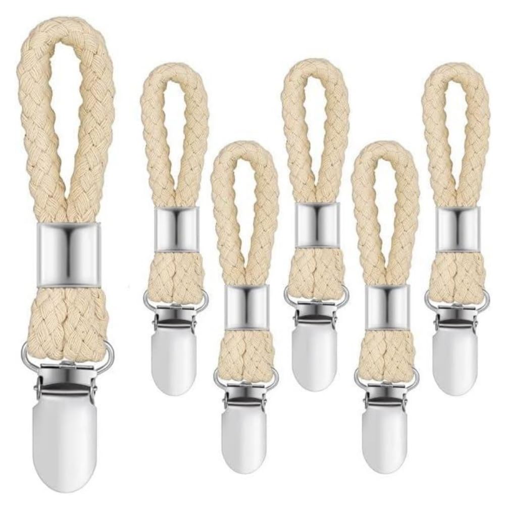 KOMUNJ 6 pieces hangers for towels, tea towel clips, towel clips, tea towel holder, towel clips for towels for kitchen, bathroom, balcony