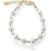 Cherished Moments Children's 14K Gold-plated or 925 Sterling Silver Bracelet with Stardust Beads and Austrian Crystals for Babies, Infants, Toddlers, and Girls Jewelry Gifts