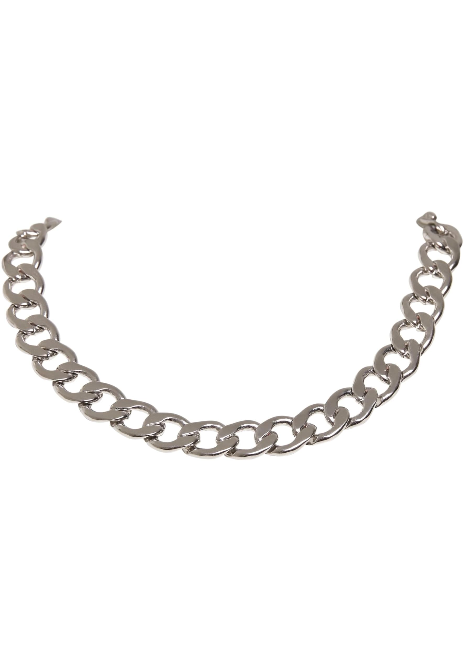Urban Classics Big Chain Necklace Cuff Links, Silver, One Size