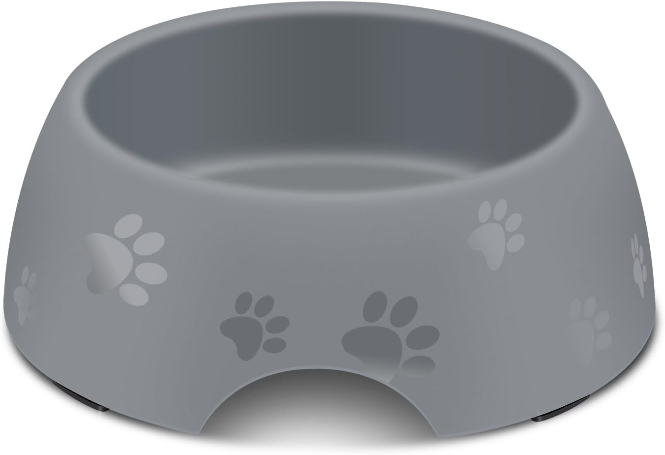 AEMIAO Dog Bowl Melemine Healthy Pet Bowl Non Slip Ruber Base Puppy Food Water Dish Food Feeder with Cute Dog Paw Painted for Small Medium Dogs Animals, Grey
