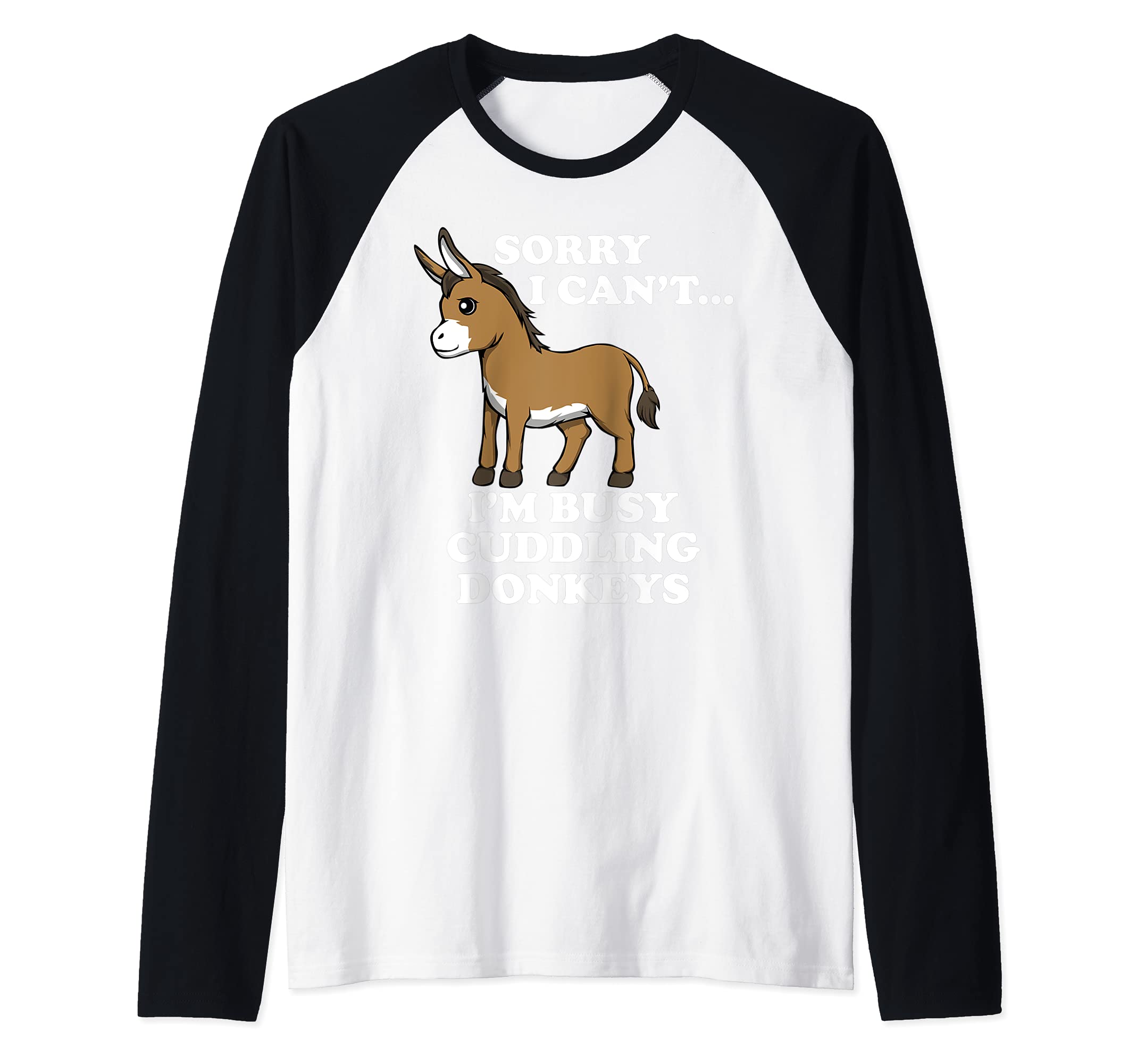 Baby Donkey Funny Baby Mule Raglan Baseball Tee