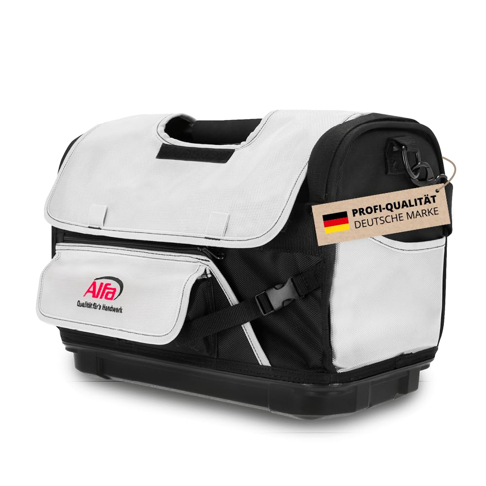 Alfa Werkzeugtasche 42x23x30cm - wasserdichte Bodenschale, gepolsteter Tragegriff - robust strapazierfähig konfortabel geräumig leicht