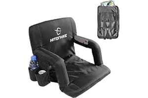 HITORHIKE Stadium Seat for Bleachers or Benches Portable Reclining Stadium Seat Chair with Padded Cushion Chair Back and Armrest Support
