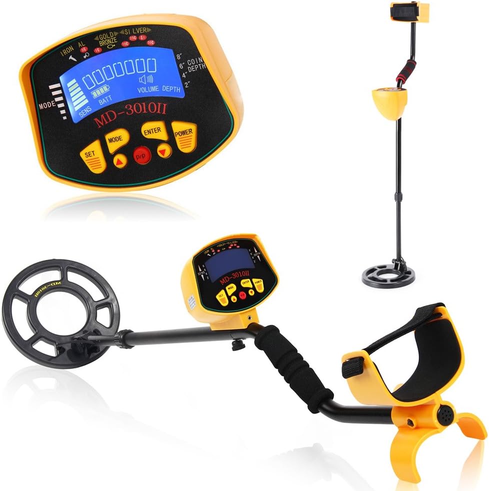 Metal Detector-Underground Waterproof Metal Finder with LED Flash Light/Discrimination Mode and Pinpoint Function-High Accuracy &Pinpoint Function for Detecting Any Metals Outdoors &Indoors (MD3010)