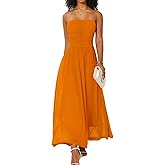 DRESSTELLS Women's Cocktail Dress, Strapless Tube Top Long Maxi Summer Formal Mesh Dresses 2025