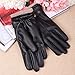 Mens Touchscreen Texting Winter PU Leather Gloves Driving Outdoor Long Fleece Lining (9.5, Black)