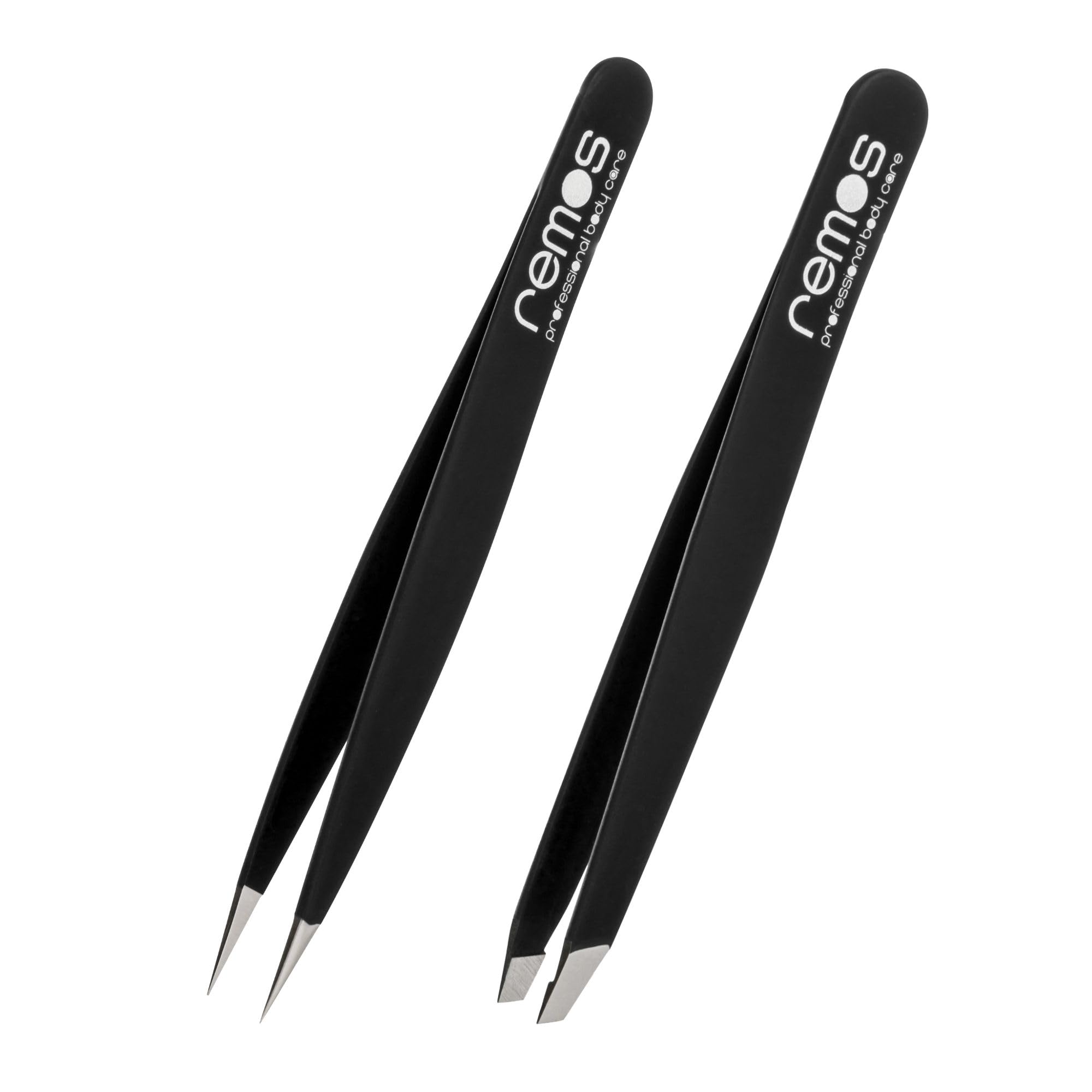 REMOS Tweezers Set 2-piece with Eyebrow & Splinter Tweezers in Dark Blue — image 1