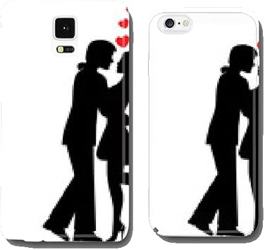 My Handy Design Siluetas De Parejas De Enamorados Y El Corazon Sobre Un Fondo Blanco Funda Protectora Para Movil Samsung S6 Amazon Com Mx Electronicos