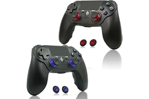 citnh 2 Pack Wireless Controller for PS4，Compatible with PS4/Slim/Pro/PC，Double Shock 6-Axis Motion Sensor，Built-in Speaker & Headphone Jack