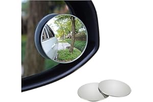 2pcs Blind Spot Mirror 2" Round HD Glass Convex Lens Frameless for All Universal Vehicles SUV Trucks Rotating Bracket Design
