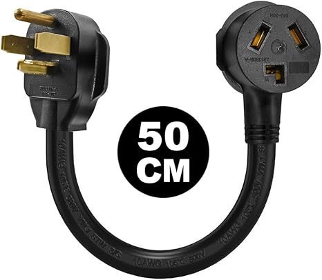 Hzxvogen Dryer Plug Adapter Cord 1 5ft 4 Prong To 3 Prong Nema 14 30p Male To 10 30r Female Heavy Duty 10awg 500v 30a 105 Adapter Connector For Welding Dryer Ev Charger Home Electronics Amazon Com