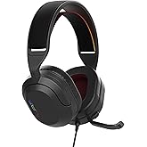 JLab Nightfall Gaming Headset with Near-Field Directional Flip-to-Mute Rotating Boom Mic, 50mm Drivers and Sound Isolating Inner Shelf, Wired 3.5mm for PC, PS5, PS4, Xbox Series X/S, Xbox one, Switch