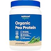 Nutricost Organic Pea Protein Powder (1 LB) Unflavored - Certified USDA Organic, Protein from Plants, Vegetarian Friendly, Gluten Free, Non-GMO