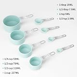 YC Kitchen Measuring Cups and Spoons Set of 8 Stainless Steel Handle view 2
