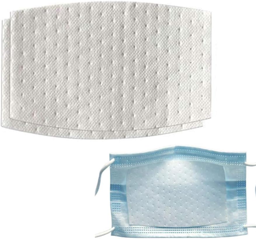 Disposable Mask Filter Pad,100Pcs Four -Iayer Waterproof Breathable Anti-Fog Non-Woven Mask Filter Mat for Outdoor Cycling(White)