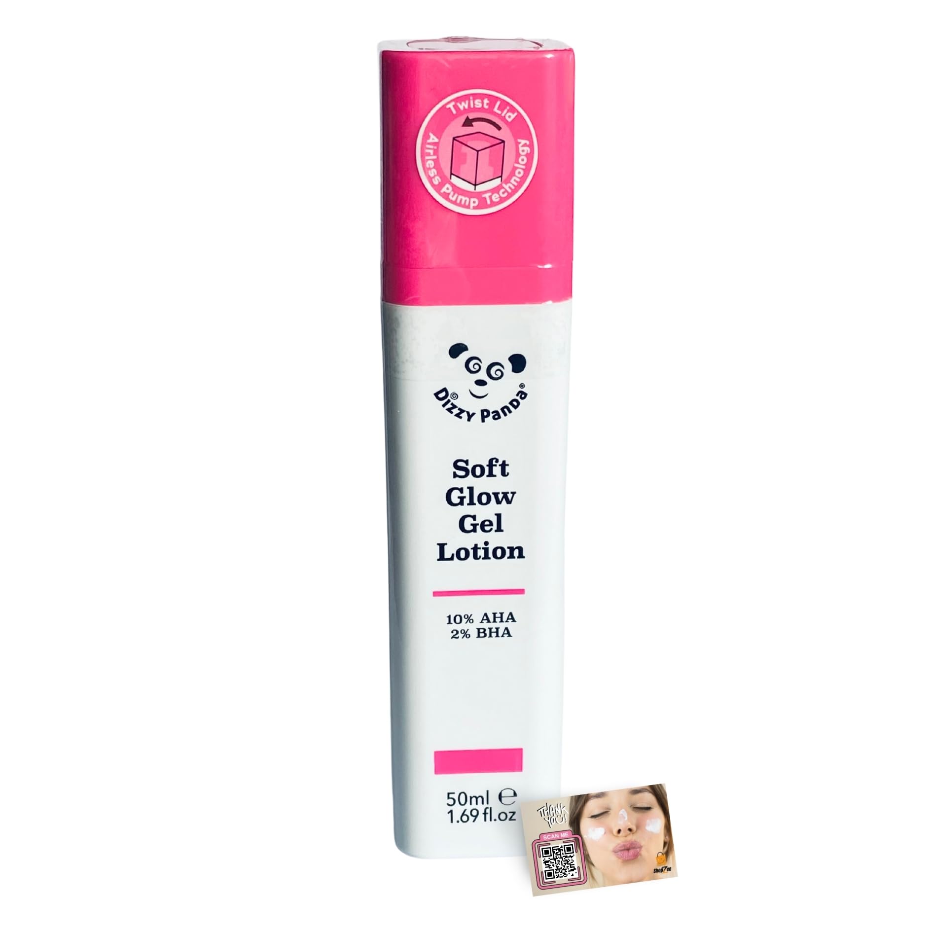 Dizzy Panda Soft Glow Gel Lotion 50ml - Smoothing and Rejuvenating Gel with AHA and BHA for Softer, Smoother Skin – Includes ShopZee Skincare eBook (Lotion)