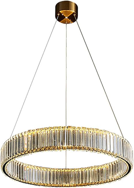 Amazon Co Jp Led クリスタル シャンデリア 軽い リング リビングルーム シンプル 照明 雰囲気 クリスタル シーリングライト チタンゴールドの三色変色 60cm ホーム キッチン