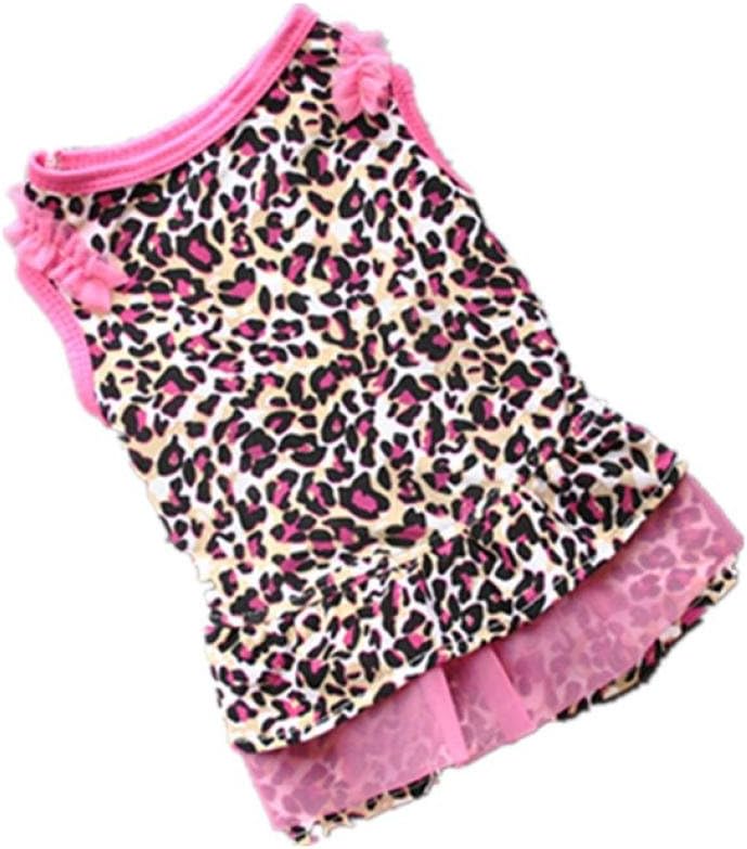 Fabal Summer Casual Pet Dog Clothes Puppy Apparel for Small Dogs Leopard Print