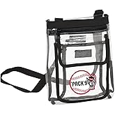 Logo Brands NCAA NC State Wolfpack Gameday Clear Crossbody Bag - Stadium Approved, Adjustable Strap, Two Pockets, Front Zipper Pocket