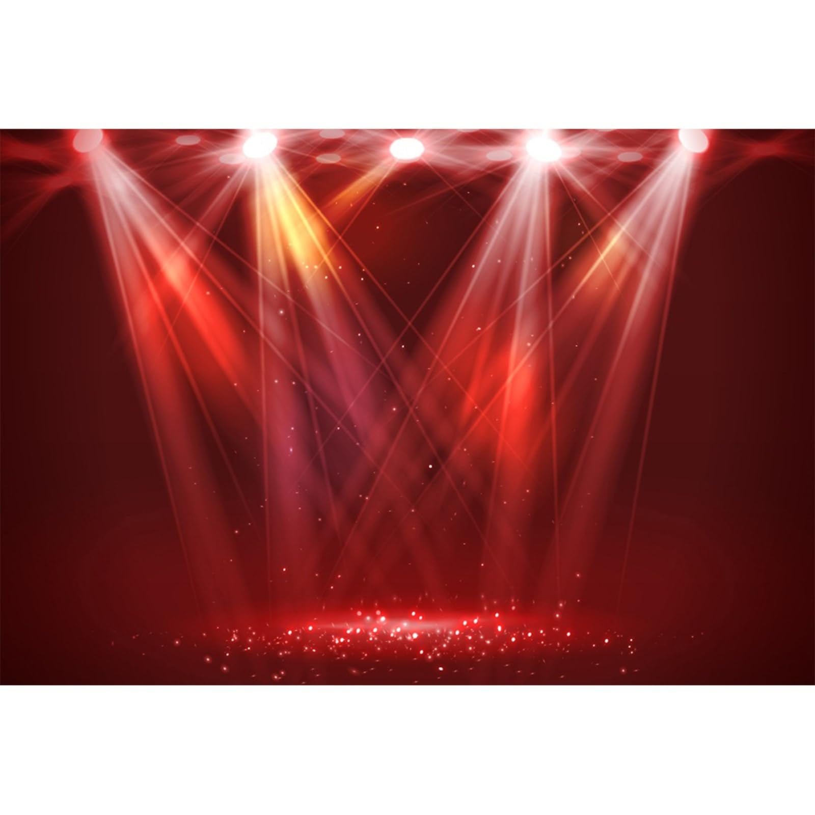 YongFoto 10x8ft Vinyl Stage Scenes Photo Backdrop Bokeh Red Shinning Light Glitters Spotlights for Concert Music Show for Party Event Photography Video Film Photoshoot Background Studio Props