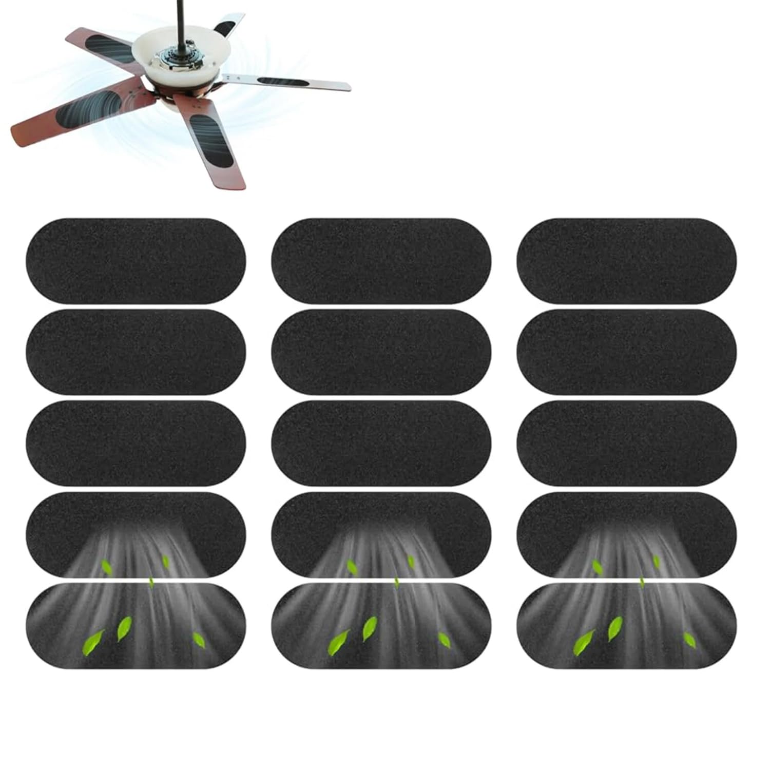Photo 1 of 15 Pack Ceiling Fan Filters for Blades, Air Filters with Activated Coconut Shell Carbon Air Filter, Universal Ceiling Fan Blade Filters Ceiling Fan Air Purifiers for Home Common Household Contaminants