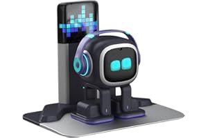 EMOPET AI Desk Robot Companion - ChatGPT Enabled with Voice Commands & Dance Feature, Interactive Robot Pet with Personality, Comes with Charging Home Station