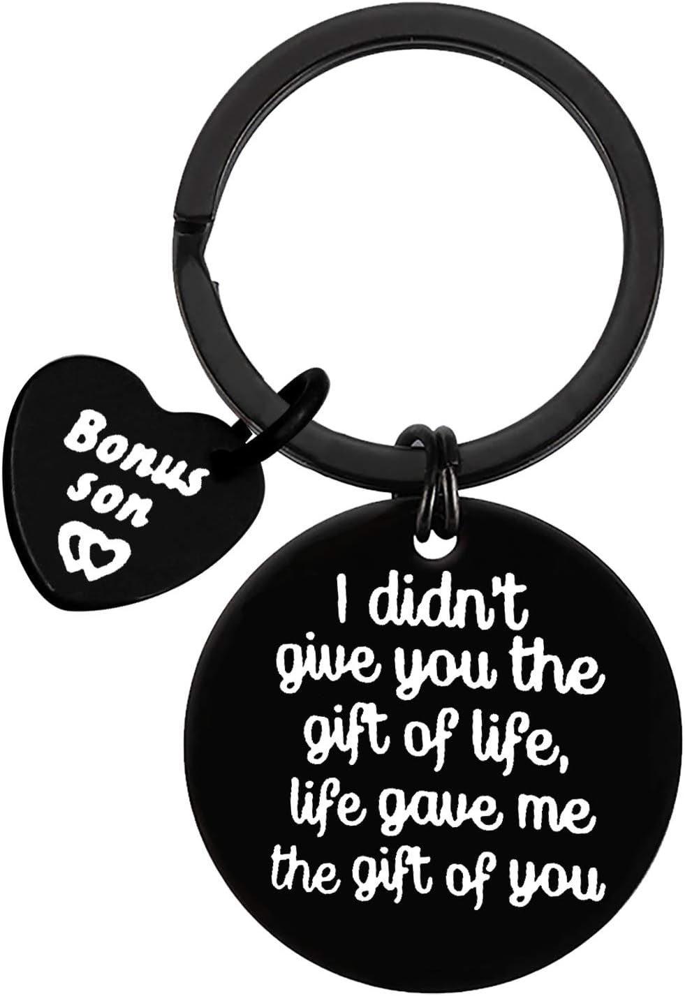 Huwujiu Bonus Son Gifts Keyring Son in Law Gifts I Didn't Give You The Gift of Life Life Gave Me The Gift of You Keyring Stepson Gifts Keyring Christmas Birthday Gifts Adoption Gifts for Son