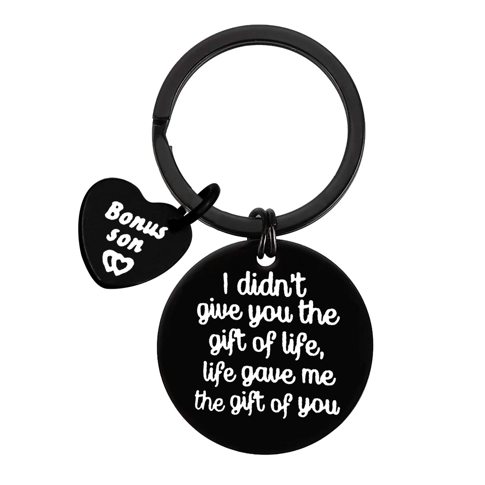 Huwujiu Bonus Son Gifts Keyring Son in Law Gifts I Didn't Give You The Gift of Life Life Gave Me The Gift of You Keyring Stepson Gifts Keyring Christmas Birthday Gifts Adoption Gifts for Son