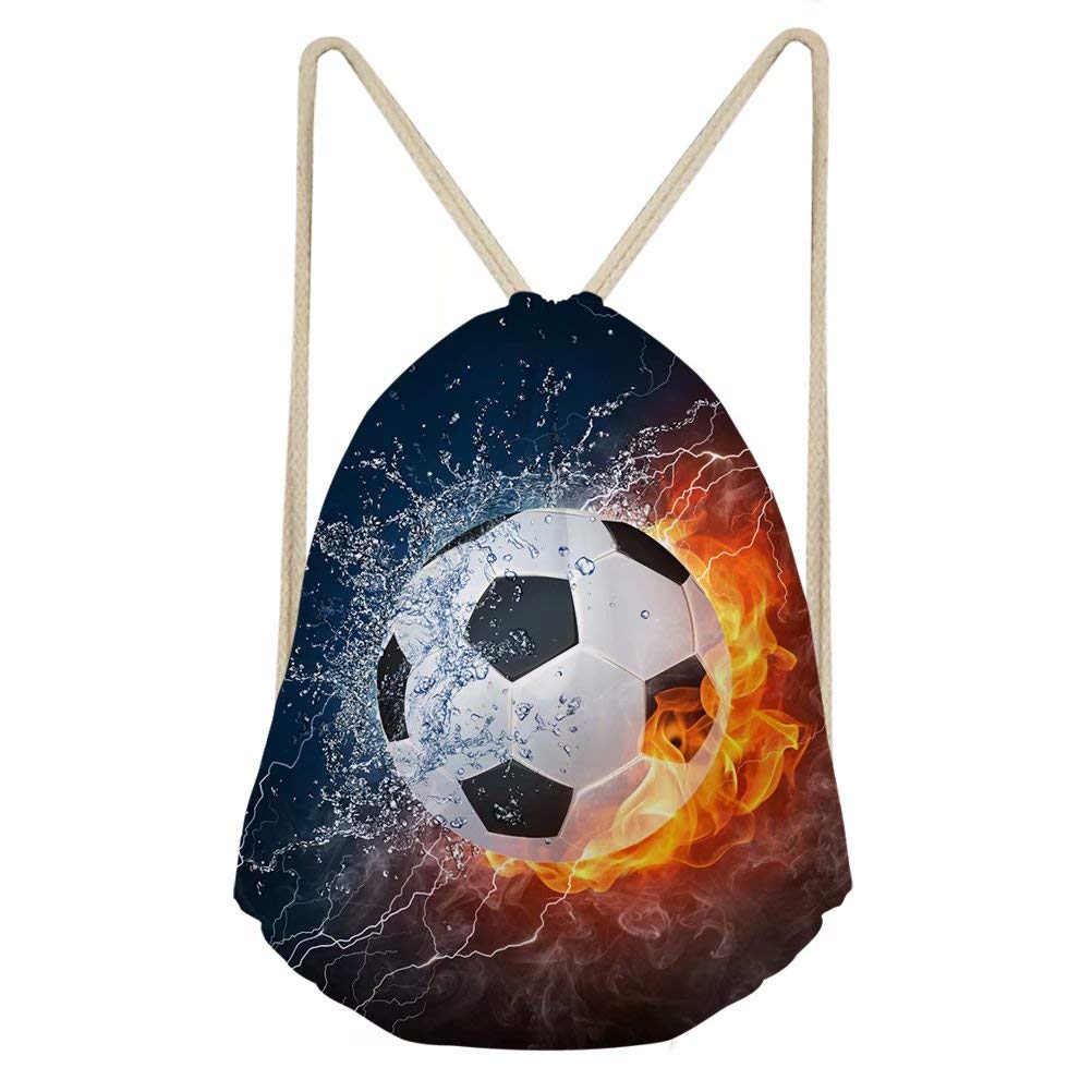 Aulaygo Small Gym Bag Gymsac Drawstring Backpack for Men Women Kids Teens for Swimming Football Basketball Training Hiking Shoping School PE Class 3D Balls Pattern Gifts