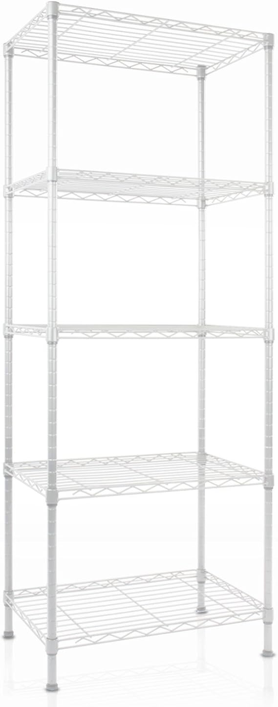 Steel Shelving, White 5 Tier, 90x45x200cm Amazon.co.uk DIY & Tools