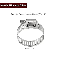 uxcell Worm Gear Hose Clamp, 12pcs