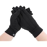 TIESOME Cotton Gloves Men, Women Formal Cloth Gloves with Snap Cuff Uniform Gloves for Marching Band Tuxedo Guard Gloves