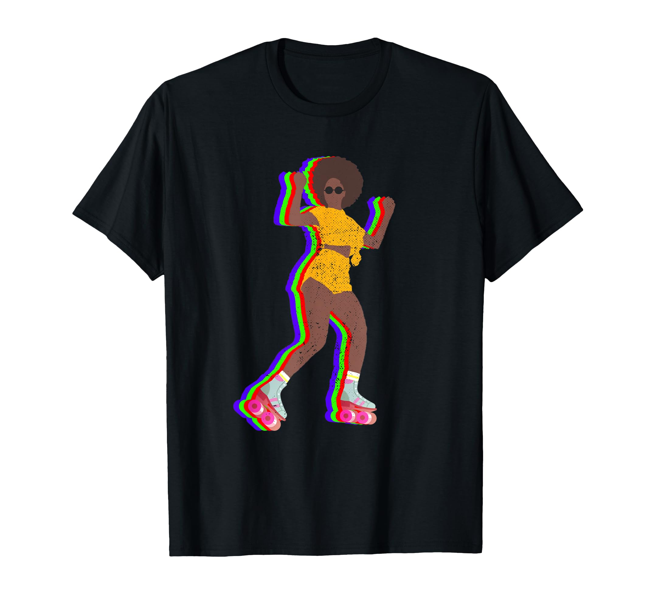 Vintage Roller Skates Girls Clothing Afro 70s 80s T-Shirt