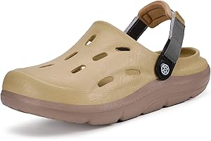 GAATPOT Mens Womens Orthotic Clogs Garden Shoes Arch Support Slip-on Mules Outdoor Beach Slippers Plantar Fasciitis with Adjustable Back Strap