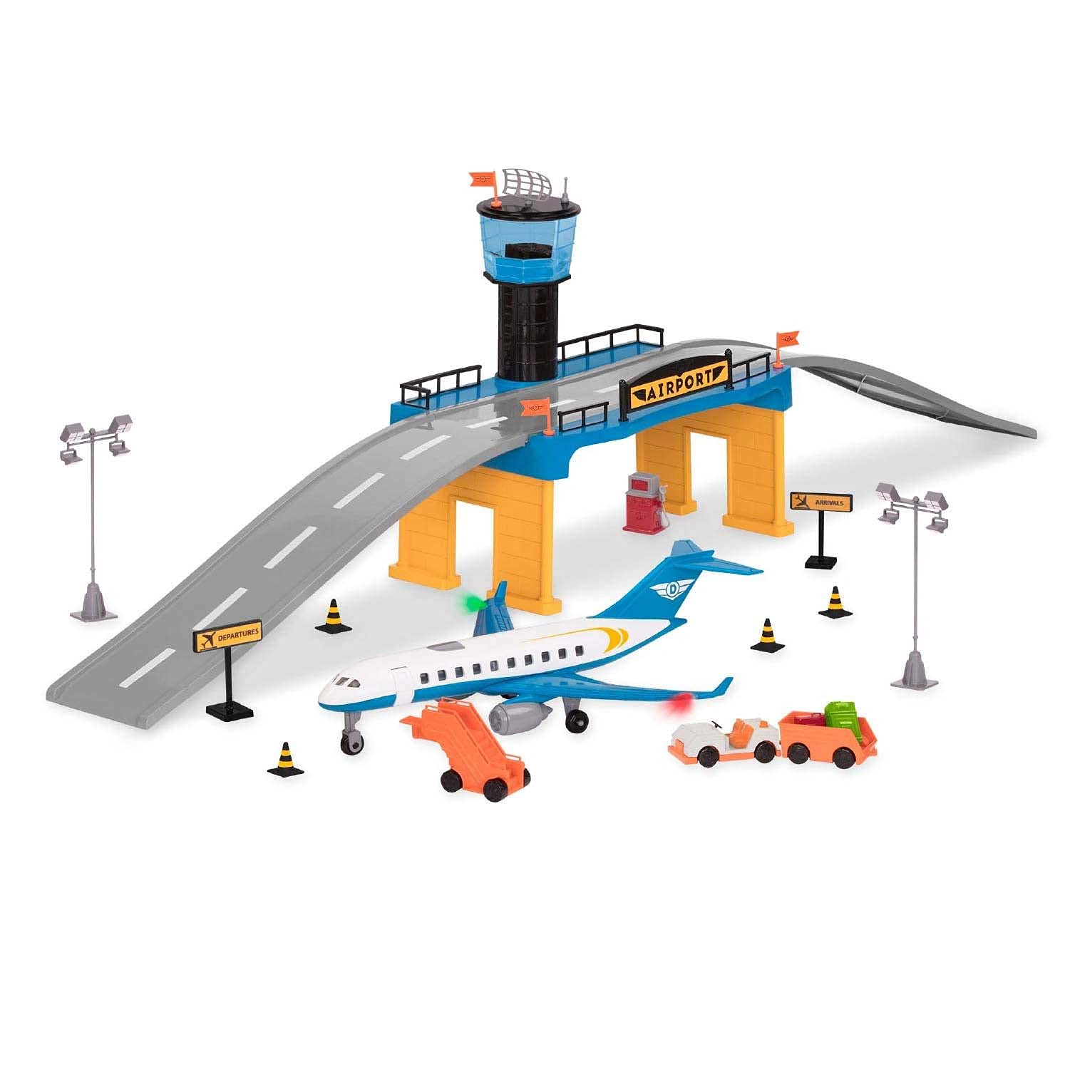 Driven by Battat – Airport Playset for Kids – Toy Plane, Runway, Control Tower, Vehicles & Signs – Realistic Features with Lights & Sounds – Indoor/Outdoor Pretend Play – 3+ Years