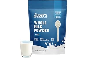 Judee's Gluten Free Whole Milk Powder - Creamy Instant Milk Powder for Baking Pancakes & Bread - Shelf-Stable Blend for Travel & Camping - 11 oz, Pack of 1