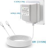 XZGM Doorbell Transformer 24V 500mA 8M Cable White Visual Doorbell Adapter view 7
