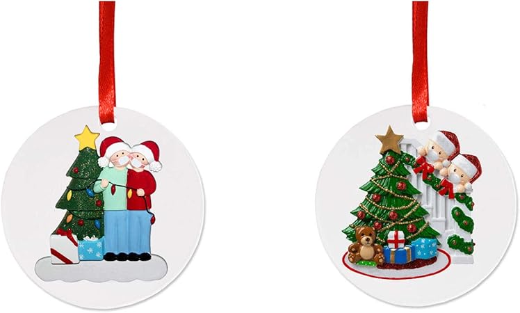 Amazon Dkklrr クリスマスツリー 飾り クリスマスツリーオーナメント 吊り下げ 雪だるま クリスマスパーティー クリスマス装飾 家族 可愛い オーナメント 人形 サンタクロース 手芸用品 Diy 装飾パーツ 雪だるま 小吊り物 雰囲気満載 クマ 2枚セット 人形 動物