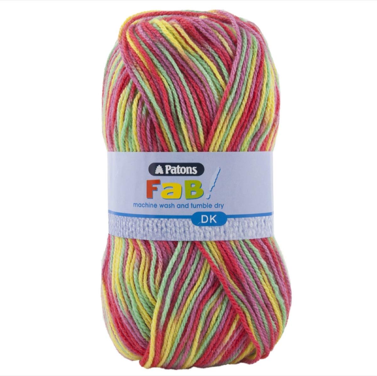 Patons Fab DK Kitting/Crochet Yarn Double Knitting Wool 100g Balls and 100% Acrylic Machine Washable & Tumble Dry Yarn - 44 Colours in The Range - Colour 2344 - Clown - 5 x 100g Balls — image 1