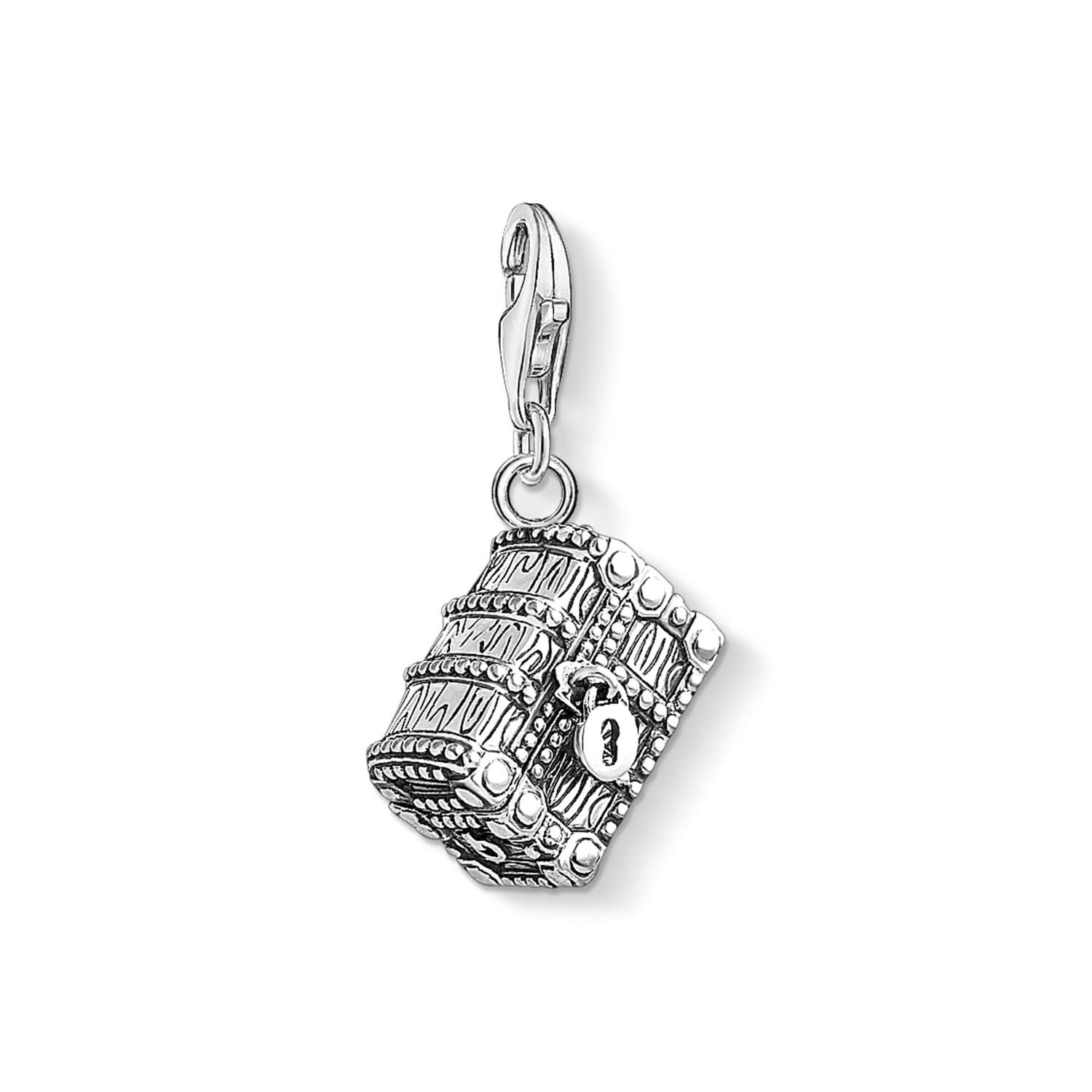 Thomas Sabo Women Charm Pendant Treasure Chest 925 Sterling Silver, Blackened 1523-347-21