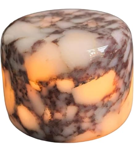 Marble Rechargeable Touch Table Lamp – Natural Stone Base With Linen Shade, Cordless Dimmable Night Light For Bedroom, Living Room, Or Office (Black/White)