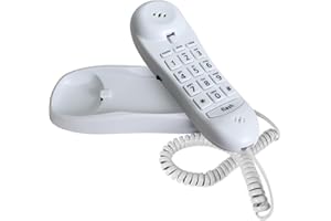 BLUE DONUTS Slimline White Colored Phone for Wall Or Desk with Memory